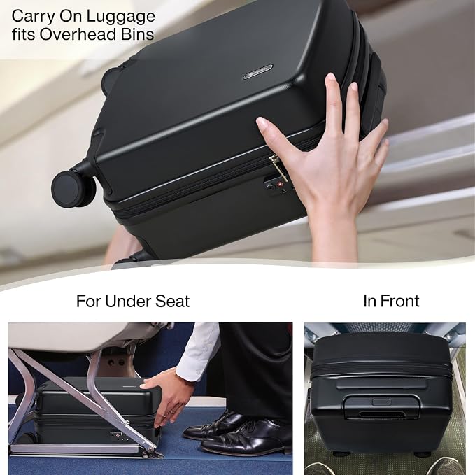 Hanke 16 Inch Underseat Carry On Luggage, Airline-Approved Hard Shell Small - Image 2