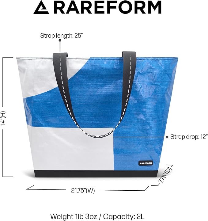 Rareform Large Zippered Blake Tote Bag | One-of-a-Kind, Water-Resistant - Image 5
