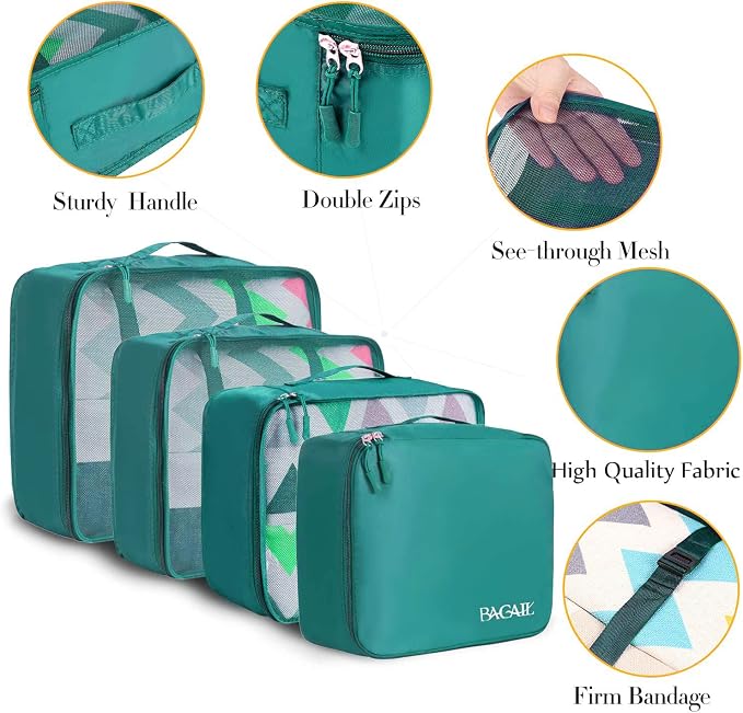 BAGAIL 8 Set Packing Cubes Luggage Packing Organizers - Image 4