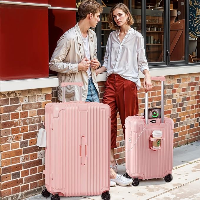 Krute 28 inch Luggage with Spinner Wheels Checked Suitcases with USB Port and - Image 7