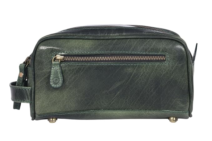 10" Premium Leather Toiletry Travel Pouch - Image 2