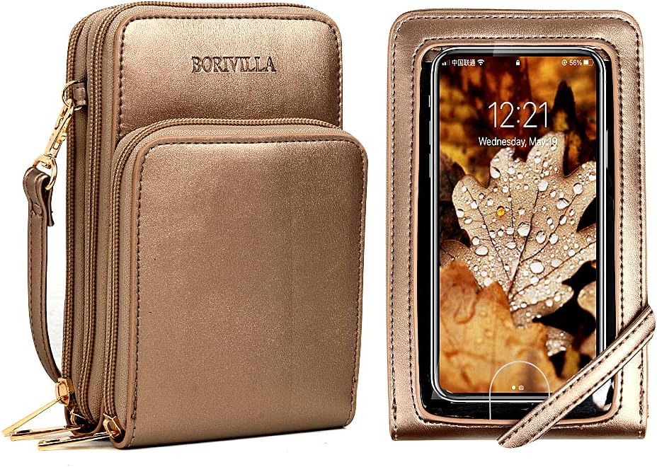 Crossbody Cellphone Purse Women Touch Screen Bag RFID Blocking Wallet Handbag by Borivilla
