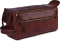 LEATHER VILLAGE Premium Leather Travel Toiletry Bag by LeatherVillage