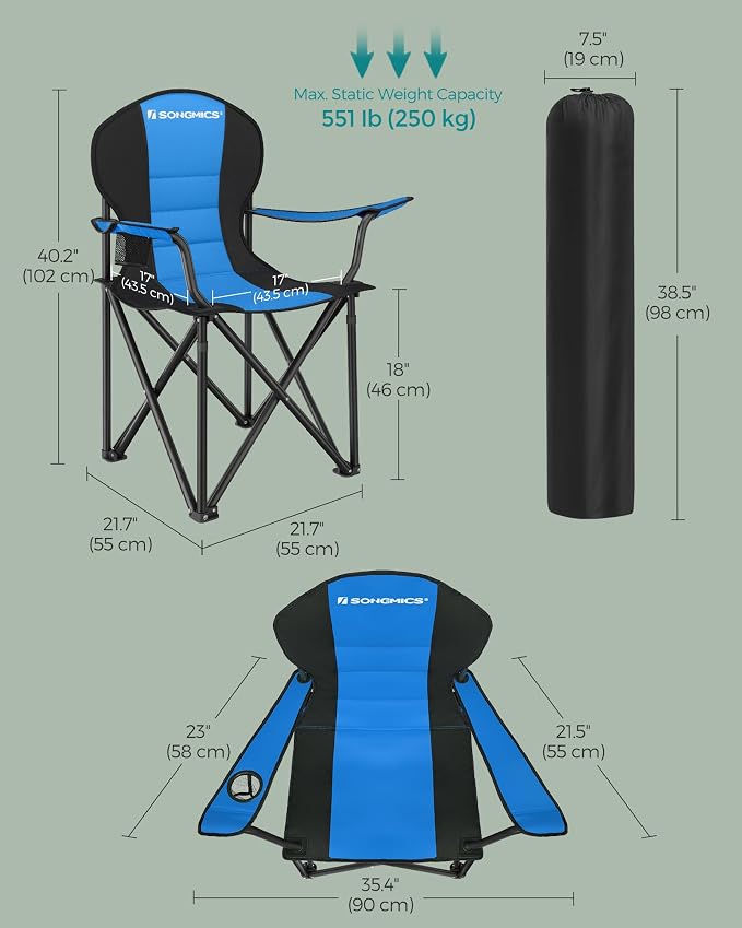SONGMICS Folding Camping Chair, - Image 3