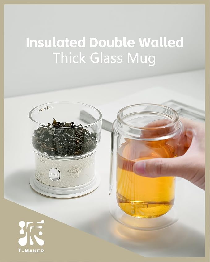 ZENS Cool Glass Teapot with Infuser, Smart One Touch Tea Maker - Image 7