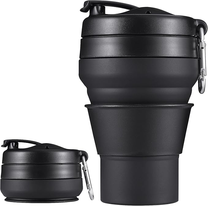 Collapsible Coffee Cup, 20 OZ 600ml Silicone Travel Folding Cup, Leak Proof BPA by Egoldto