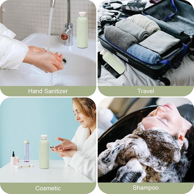 13.5 oz Plastic Travel Shampoo Bottles, Refillable Flip Cap Squeeze Bottles - Image 4