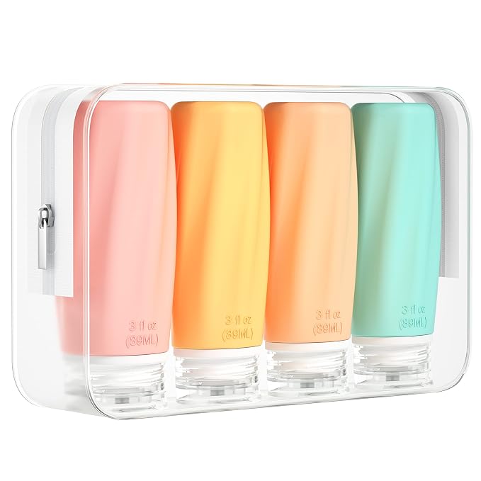 Morfone Travel Bottles for Toiletries, 3oz TSA Approved Travel Size Containers by Morfone