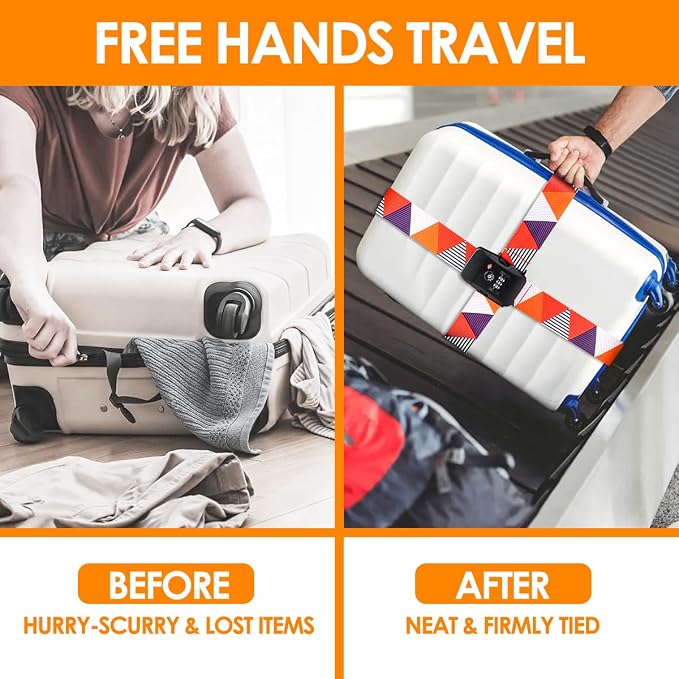 Adjustable Travel Luggage Strap Suitcase Belt Travel Bag Accessories 1.96 in W - Image 6