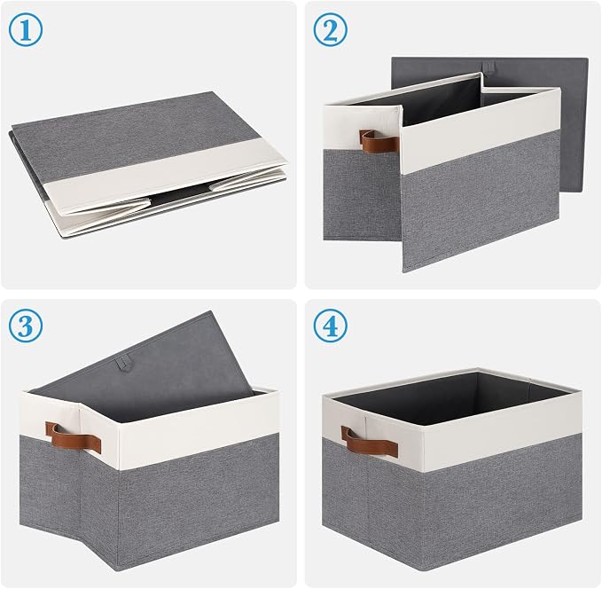Large Fabric Storage Bins, Foldable Fabric Storage Baskets - Image 5