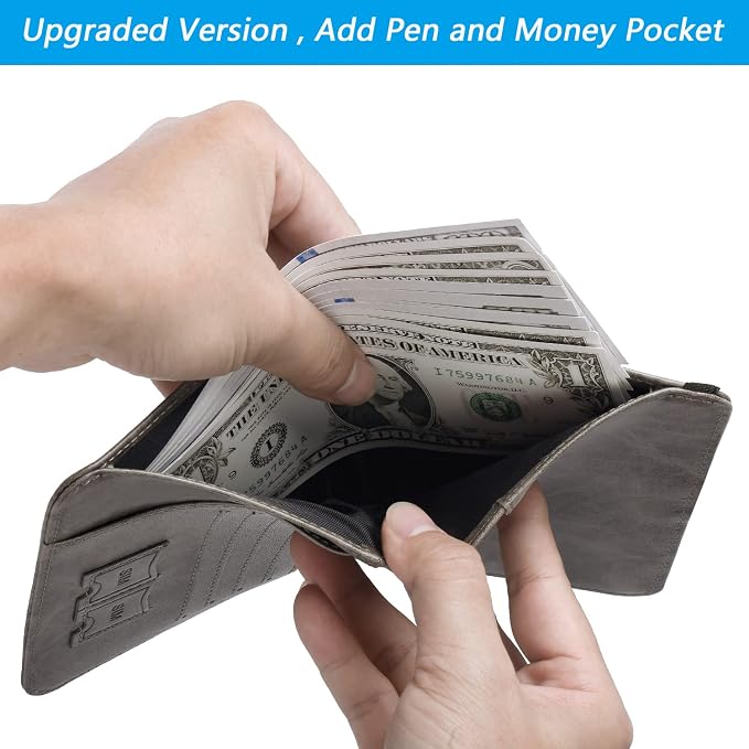 Passport Holder Cover Wallet Travel Essentials RFID Blocking Leather Card Case - Image 3