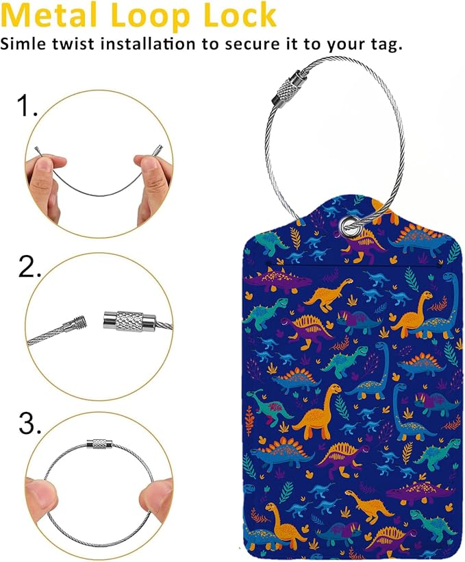 Funny Dinosaurs and Trees 2 Pack Luggage Tag - Image 3