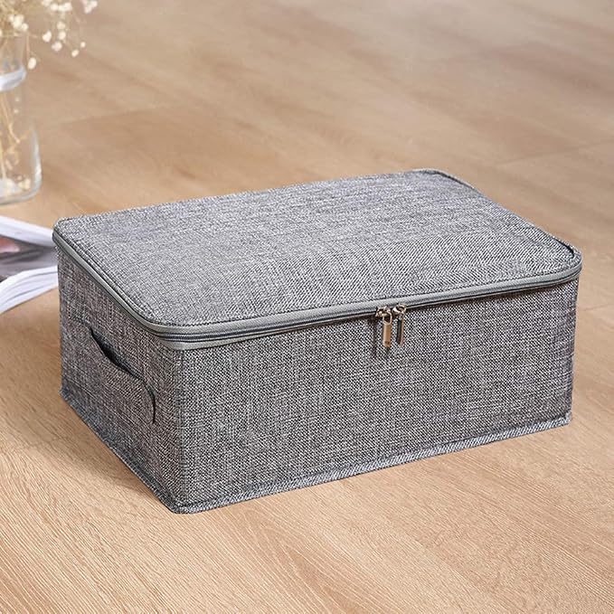 ANMINY 2PCS Storage Bins with Zipper Lids 13 Qt Lidded Fabric Storage Boxes - Image 5