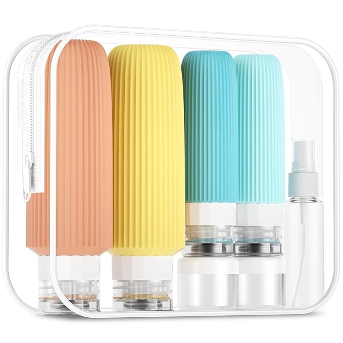 16 Pack Travel Bottles for Toiletries, Large 6oz Silicone Travel Containers jar by Mrsdry