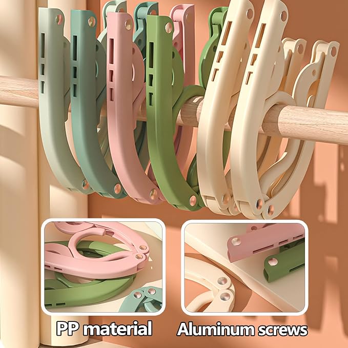 24 PCS Foldable Non Slip Plastic Clothes Hangers - Image 6
