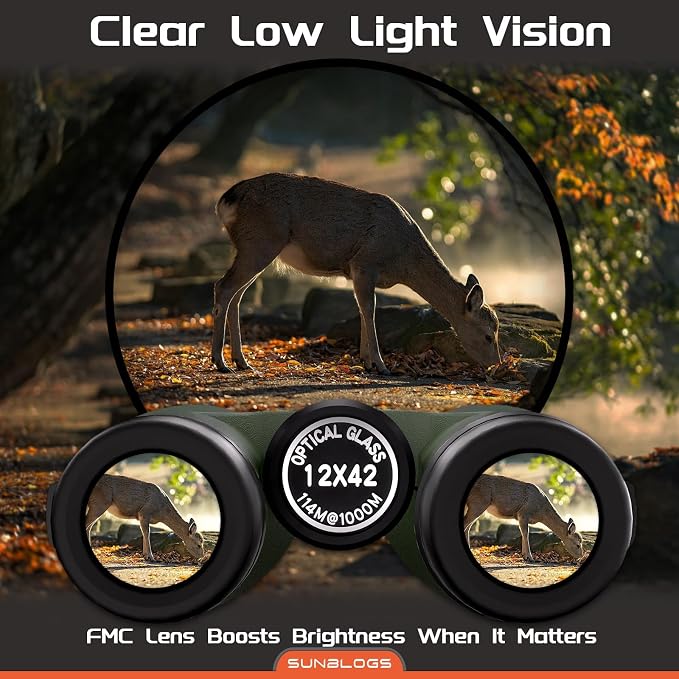 12x42 HD Binoculars for Adults, Super Bright BAK4 Prism High Powered Waterproof - Image 4