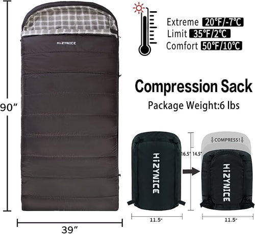 0 Degree Sleeping Bag 100% Cotton Flannel XXL - Image 2