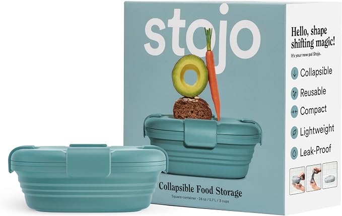 STOJO Collapsible Sandwich Box – 24oz, Reusable Food Storage Container by stojo