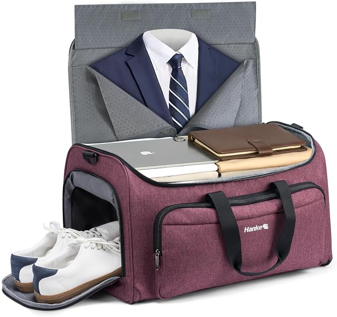 Hanke Carry on Garment Bags for Travel, Convertible Duffle Bag Luggage Bag by Hanke
