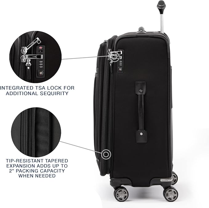 Travelpro Platinum Elite Softside Expandable Checked Luggage, 8 Wheel Spinner - Image 4