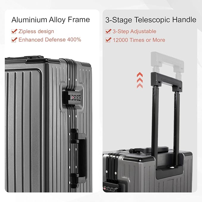 Carry On Luggage 22x14x9 Airline Approved Aluminum Frame, 20 Inch Hard Shell - Image 7