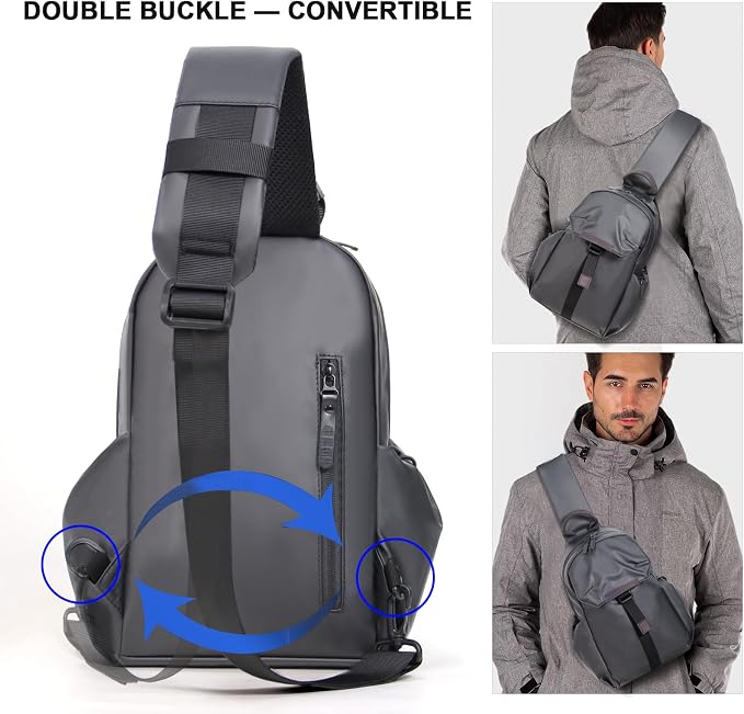Crossbody Messenger Bag for Women Men Travel Backpack Convertibale Sling Bag - Image 3
