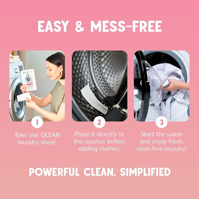 QLEAN Laundry Detergent Sheets – Travel-Friendly, HE & Standard Washer Safe - Image 5