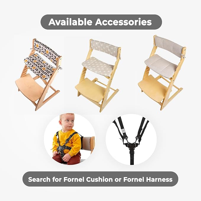 FORNEL Modern White Wooden High Chair | The Forever Chair That Grows from - Image 9
