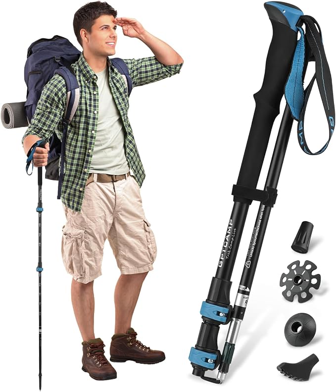 GPTCAMP Hiking Stick, Lightweight Folding Adjustable Travel Walking Stick by GPTCAMP