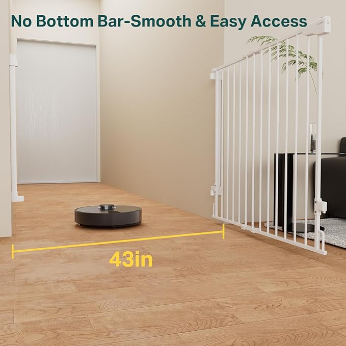 Cumbor 34" Extra Tall No Bottom Bar Baby Gate - Image 3