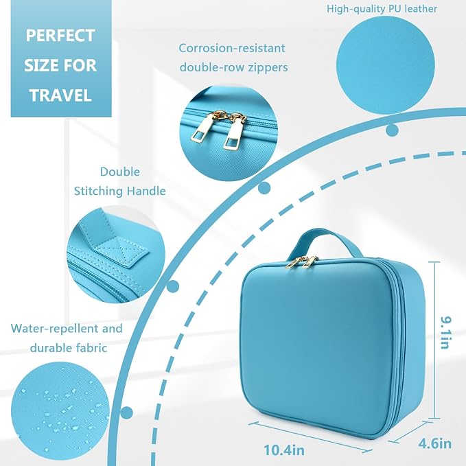 Travel Makeup Bag for Makeup Artists Large Makeup Case, - Image 2