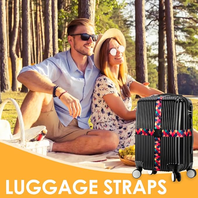 Adjustable Travel Luggage Strap Suitcase Belt Travel Bag Accessories 1.96 in W - Image 3