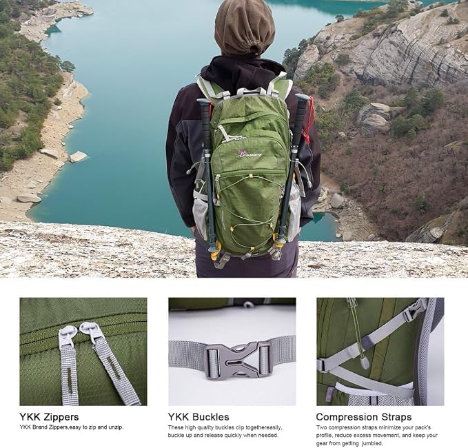 MOUNTAINTOP 25L/40L Hiking Backpack, Lightweight Travel Backpack - Image 3
