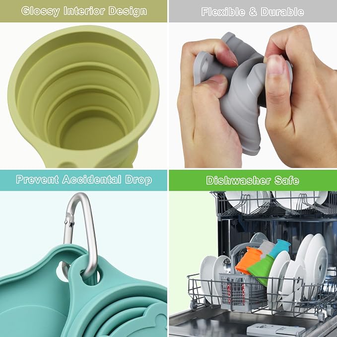 IYYI Collapsible Cup for Traveling, Silicone Camping Cup, Foldable Mug - Image 5