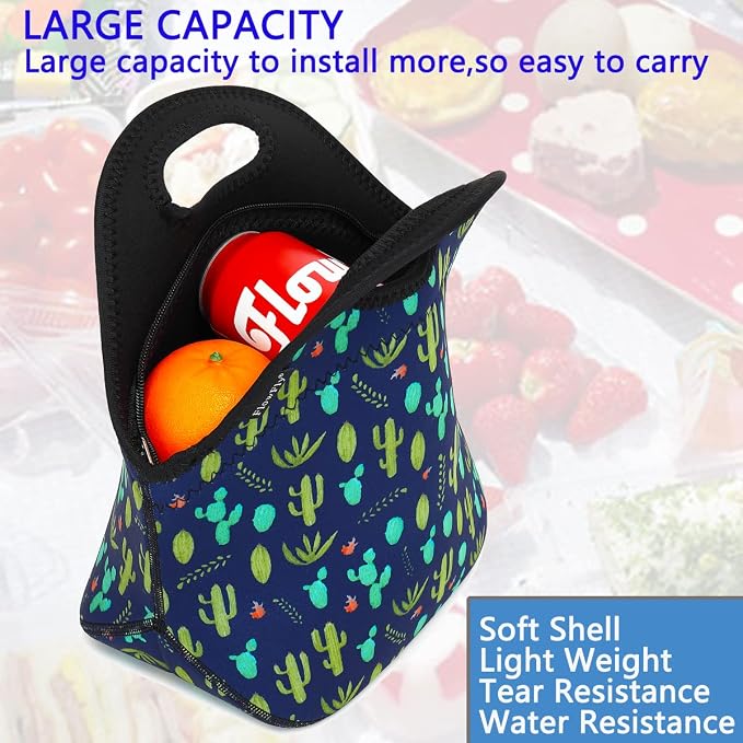 FlowFly Neoprene Lunch Tote Insulated Thermal Reusable Lunch Bag Box - Image 4