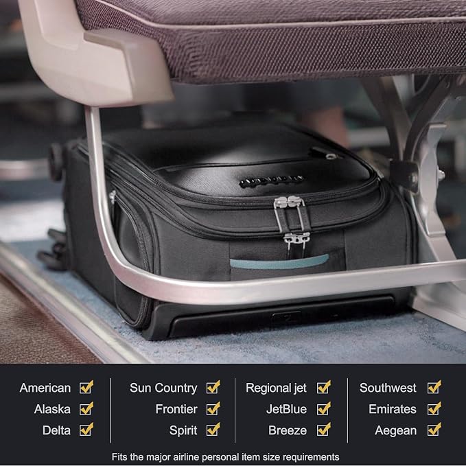 Verage Carry On Luggage with Wheels, 15 Inch Underseat Spinner Luggage Pro - Image 3