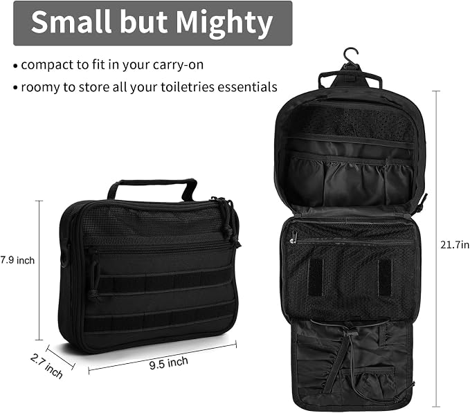 VELVEBAG Mens Toiletry Travel Bag Hanging Toiletry Bag Toiletry Bag Shaving Bag - Image 2