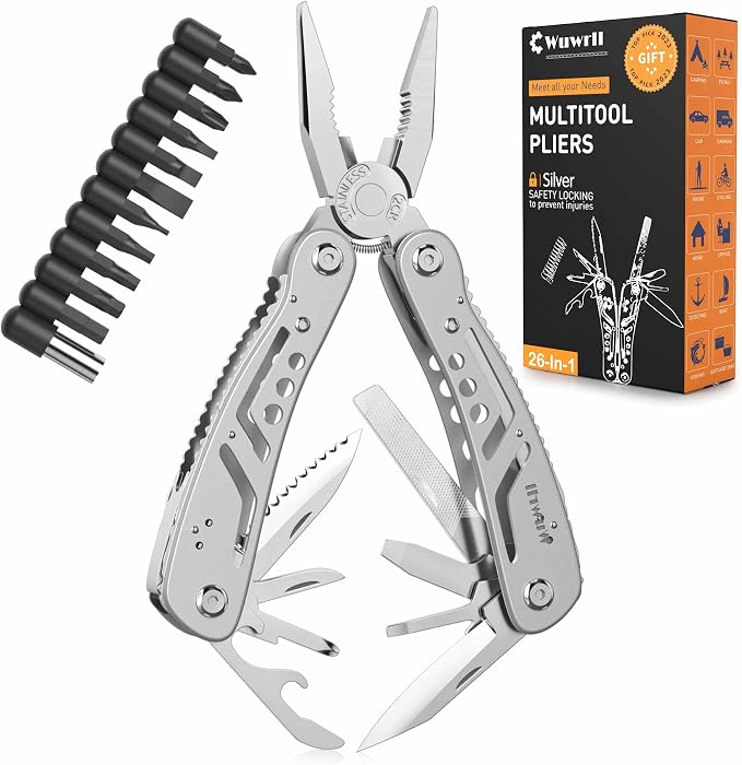 26-in-1 Multitool, Professional Stainless Steel Multi-Tool, Pocket Knife by Wuwrll