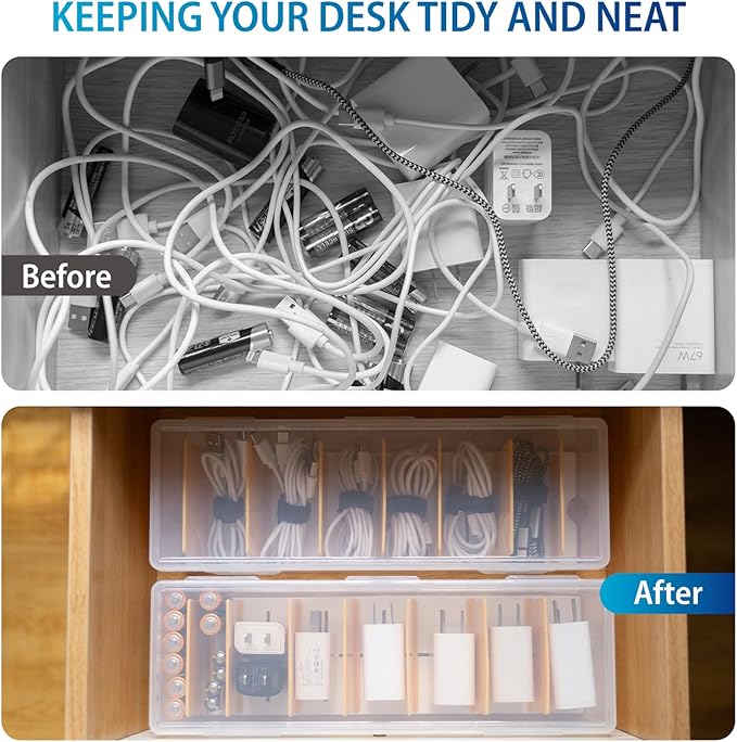 2 Pack Cable Organizer Storage Box - Image 5