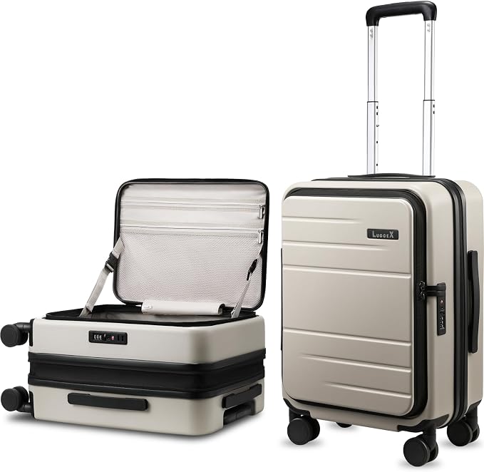 Carry On Luggage Top Opening, FLT Expandable Polycarbonate Hard Shell Suitcase by LuggeXLUGGAGE