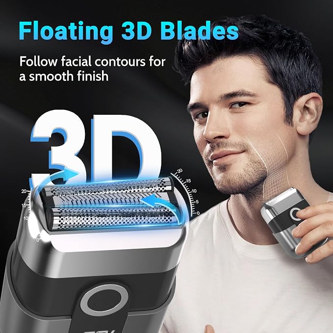 Electric Foil Shavers for Men: Mini Electric Razor, Foil Shaver for Face - Image 2