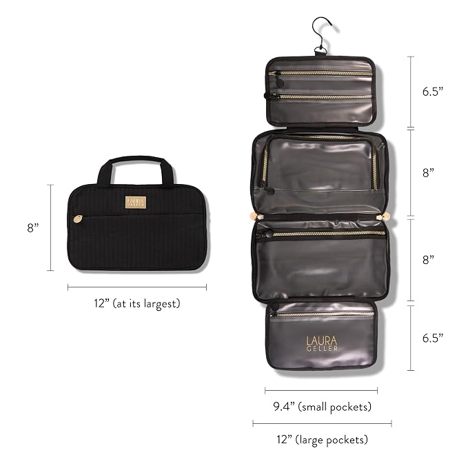 LAURA GELLER NEW YORK Quilted Folding Travel Makeup Bag - Image 6