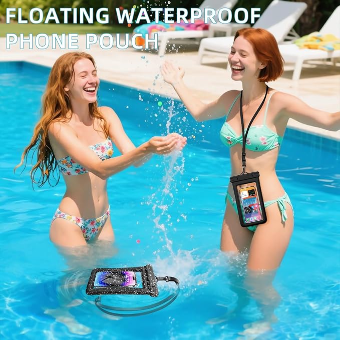 IPX8 Floating Waterproof Phone Case 2-Pack, 7.2 Inch Waterproof Phone Pouch - Image 3