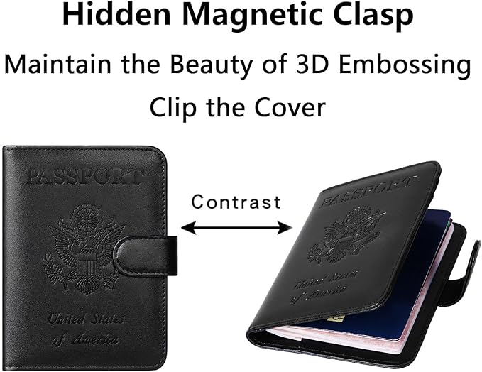 Airtag Passport Holder Cover Wallet RFID Blocking Leather Case Travel - Image 8