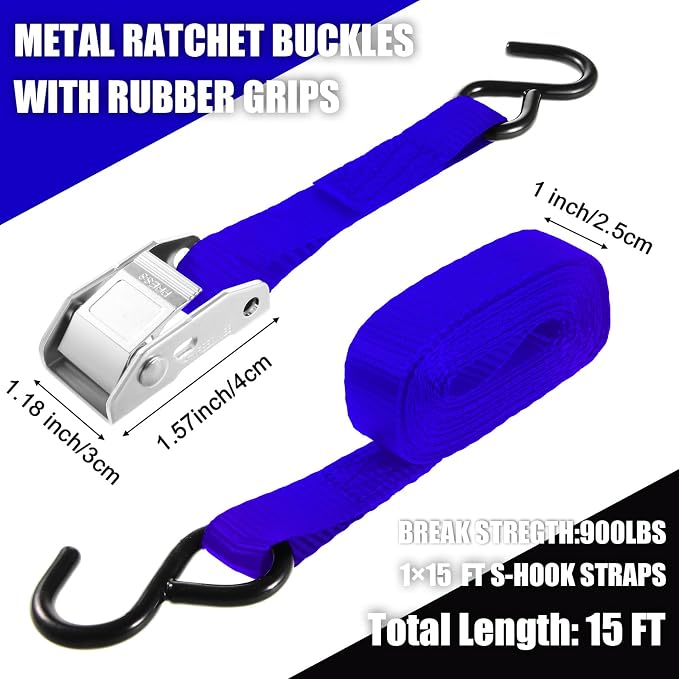 16 Pcs Cambuckle Tie Down Straps 1763lbs Break Strength Securing Straps 1'' x - Image 2
