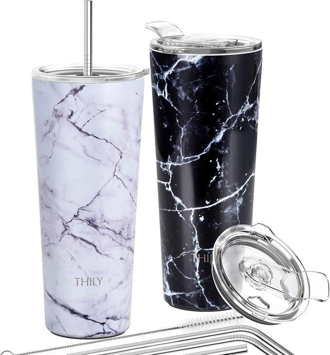 THILY Stainless Steel Vacuum Insulated Tumbler 26 oz Triple-Insulated Travel Mug by THILY