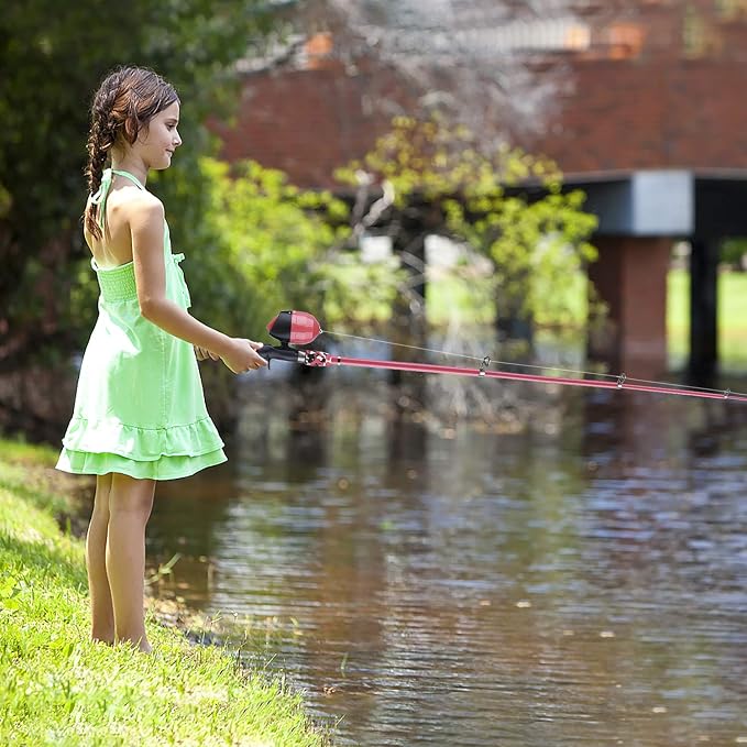 ODDSPRO Kids Fishing Pole Pink, Portable Telescopic Fishing Rod and Reel Combo - Image 6