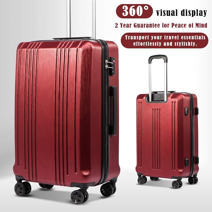 Coolife Luggage Expandable Suitcase PC+ABS 3 Piece Set - Image 2