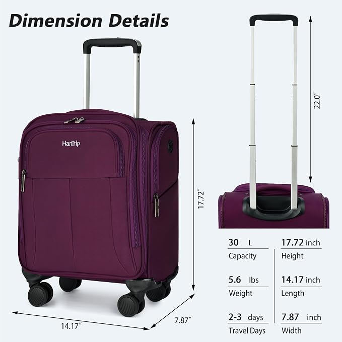 16 Inch Underseat Carry On Luggage - Image 2