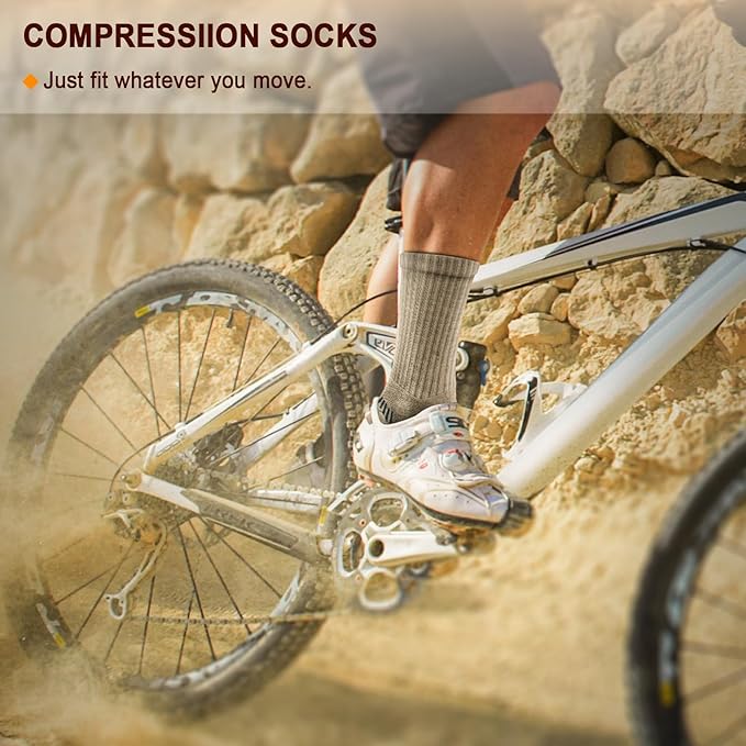 BULLIANT Compression Socks for Men 6Pairs, Athletic Crew Socks Cushioned For - Image 5